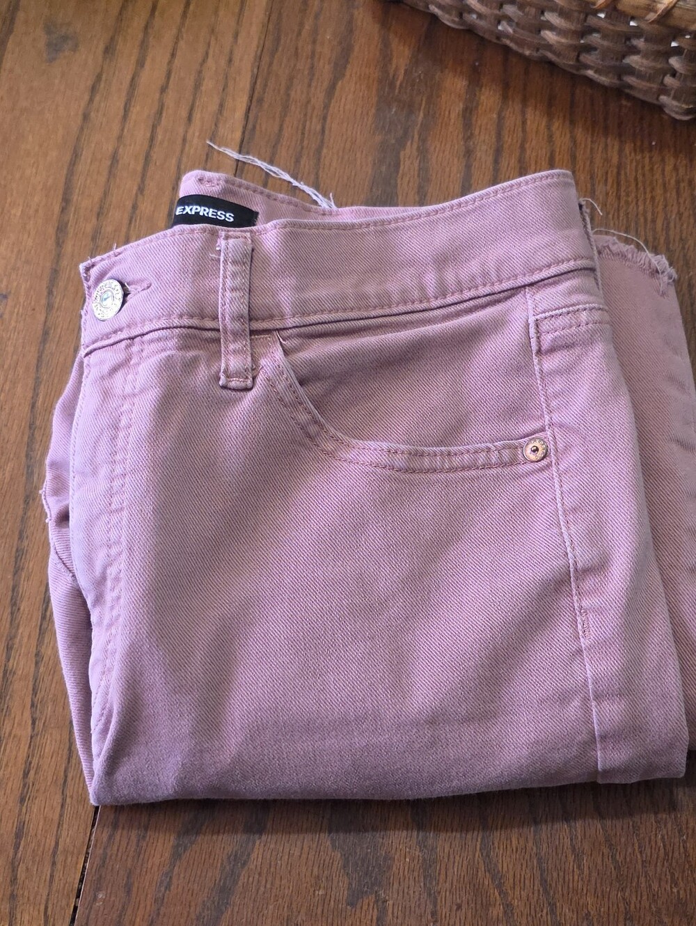 Express High Rise Straight Ankle Jeans Dusty Rose Size 8 - Picture 4 of 12